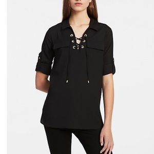 NWOT Calvin Klein Lace-Up Blouse